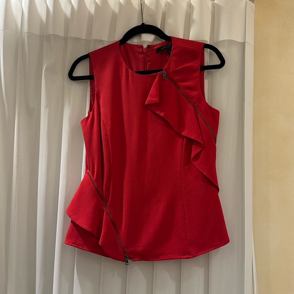 BCBG Max Azria, red blouse size XS perfect for Christmas!